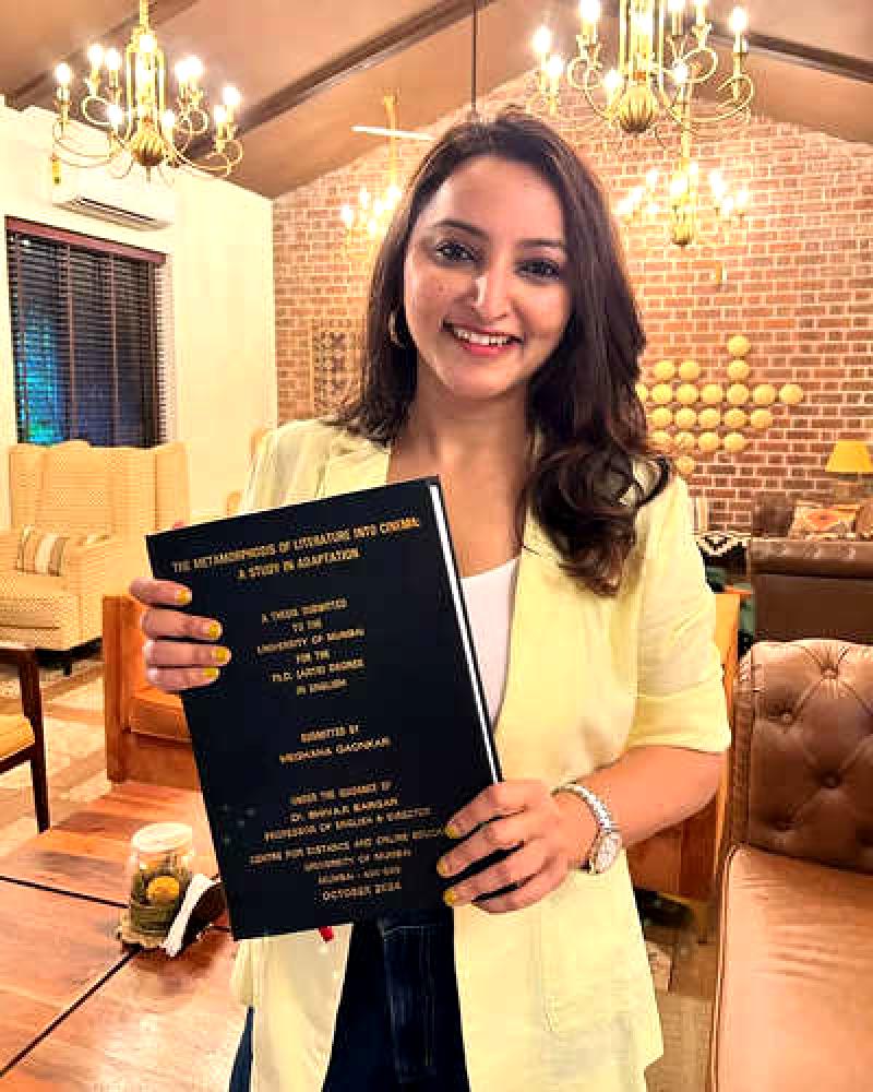 Meghana Gaonkar modestly submits her PhD thesis with a sense of accomplishment